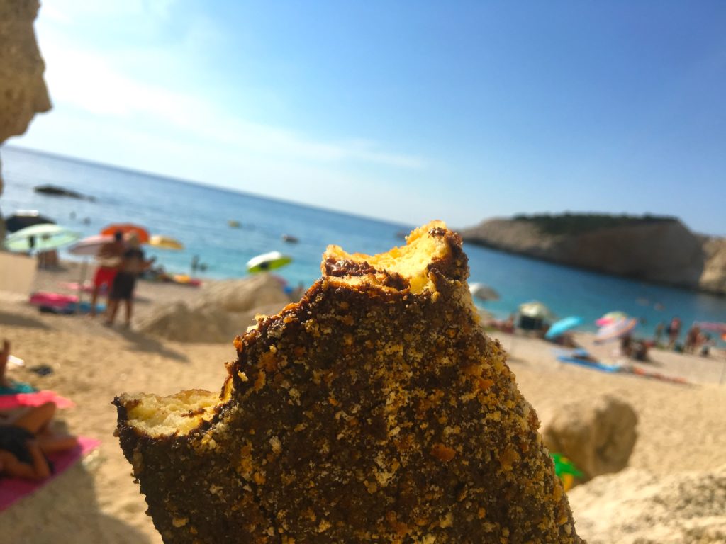 Chocolate donut from Porto Katsiki Beach in Lefkada Greece