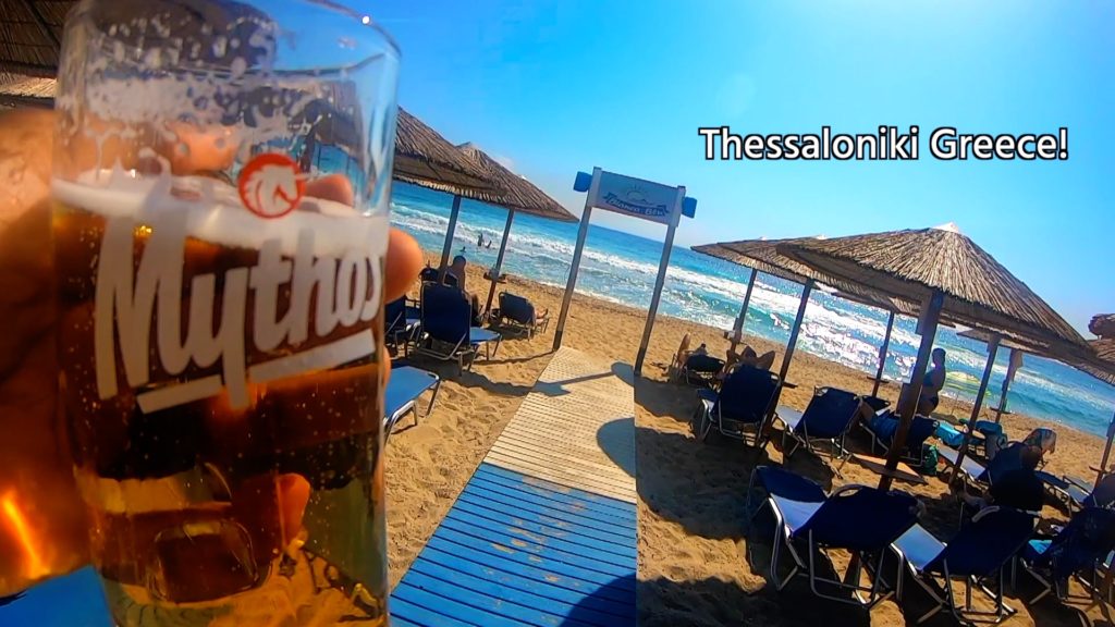 No matter where you are in Greece, you can relax on the beach with a beer