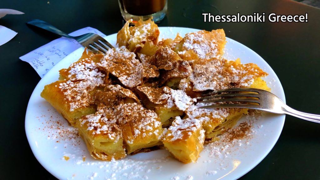 A custard bougatsa - trying one of these has to be on your list of things to do in Thessaloniki!