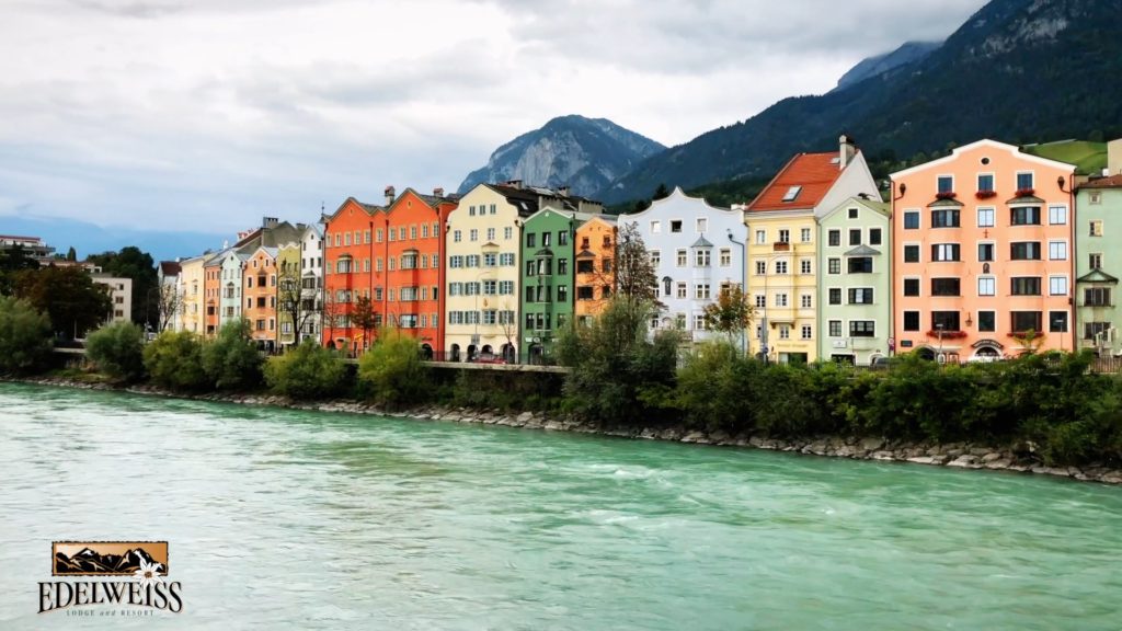 A scenic town along the alps