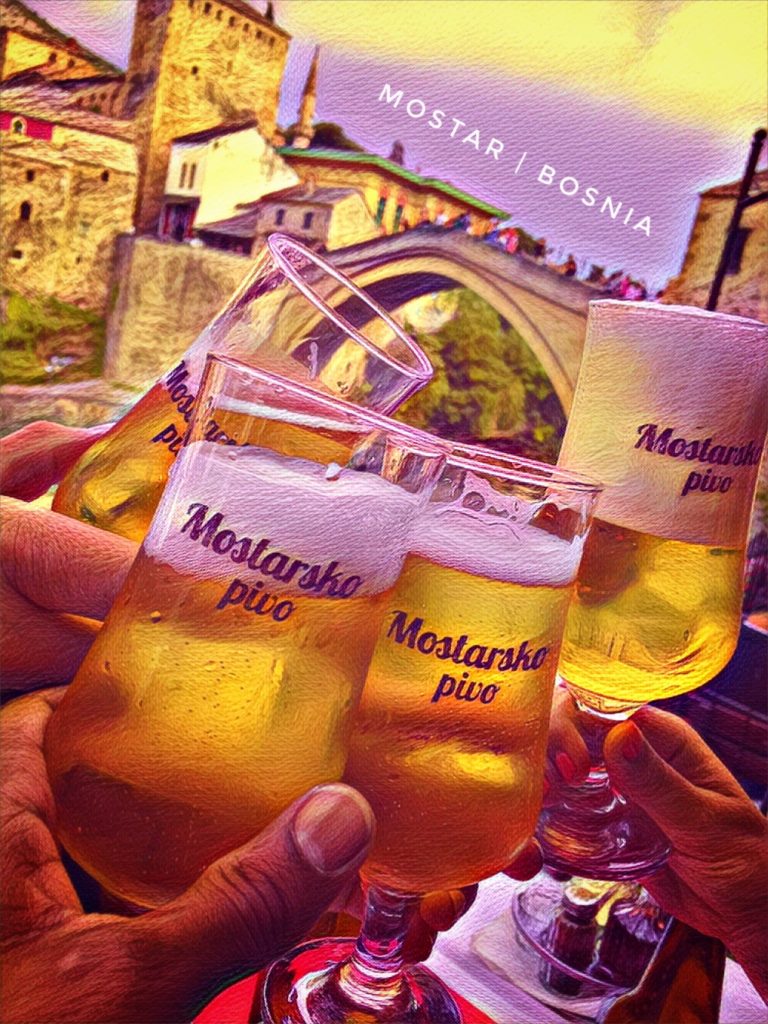 Prost! Enjoy a beer on the Neretva river in Mostar