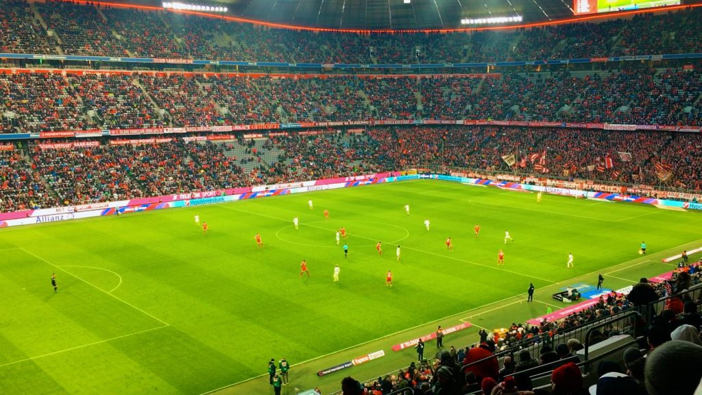 While the Allianz Arena can seat 75,000 people, nearly every seat has a great view of the FC Bayern Munich football field