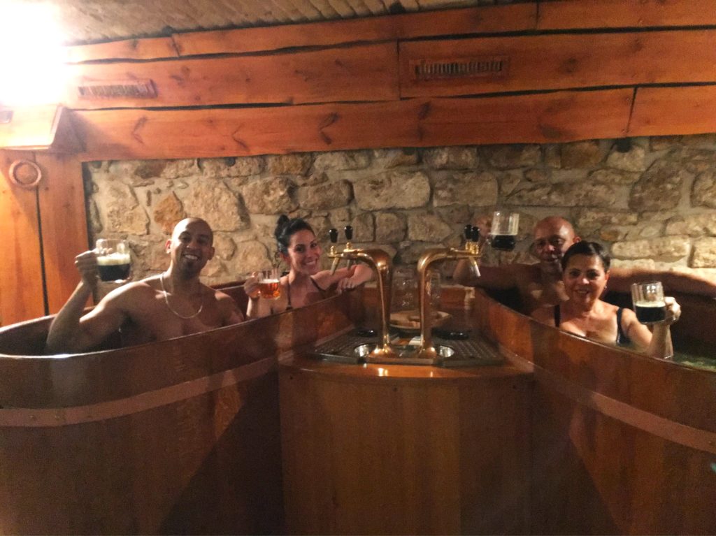 The beer spas are a popular thing to do in Karlovy Vary. But you won't actually sit in a vat of beer - visit my website to learn more: dtvdanieltelevision.com