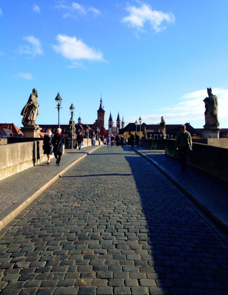 Enjoy a stroll across the old Wuerzburg bridge
