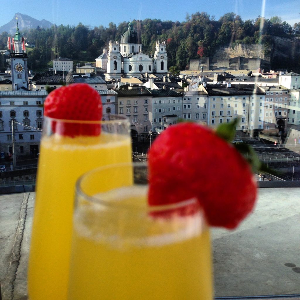 Hotel Stein is an easy walk from multiple Salzburg attractions. Enjoy your breakfast mimosa with a beautiful rooftop view!