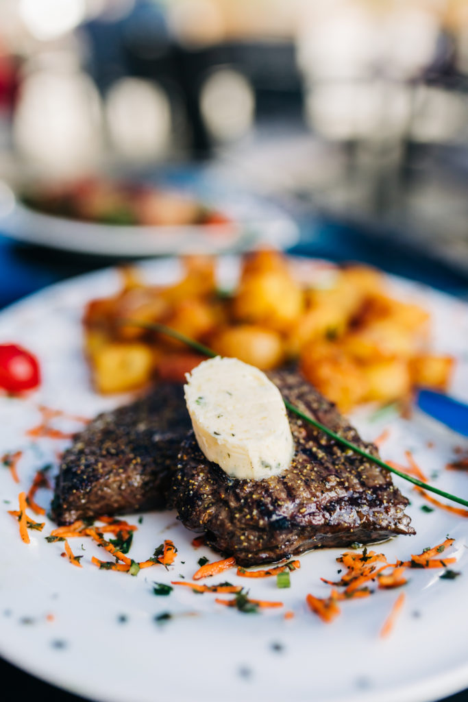 Rumpsteak and potatoes at the Angus Steakhouse in Vilseck