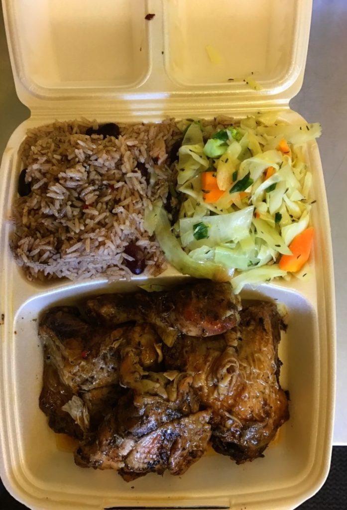 Jerk chicken dish from Caribbean Grill