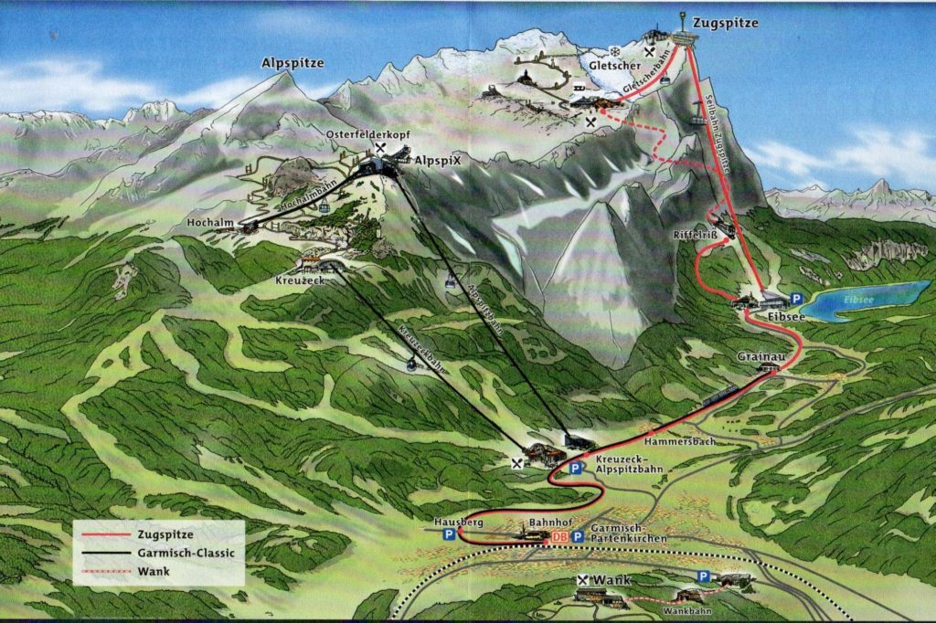 Map of Zugspitze, Wank, and the Garmisch Classic