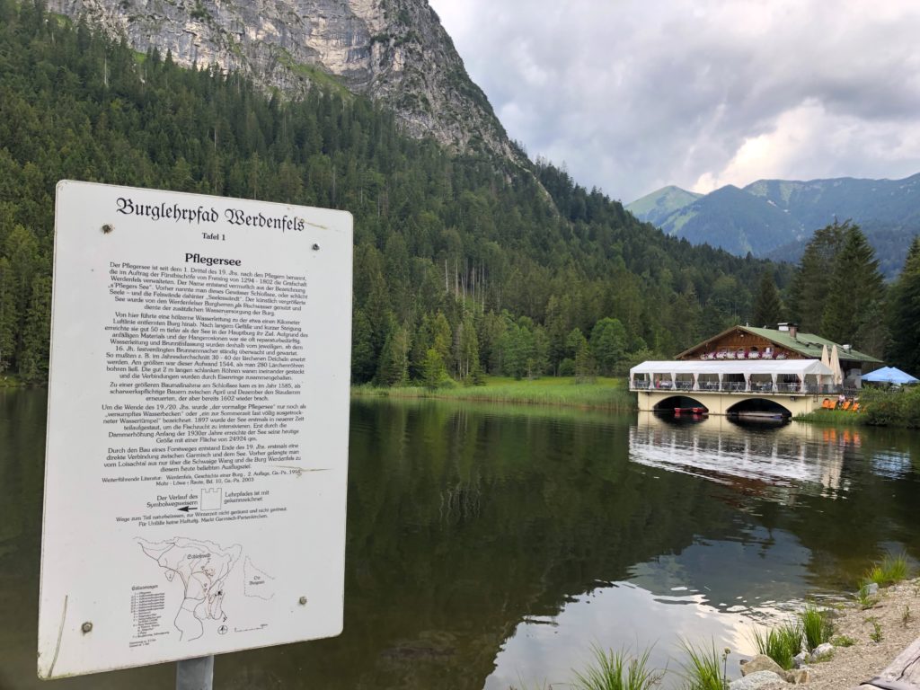 Pflegersee and restaurant in Garmisch Germany