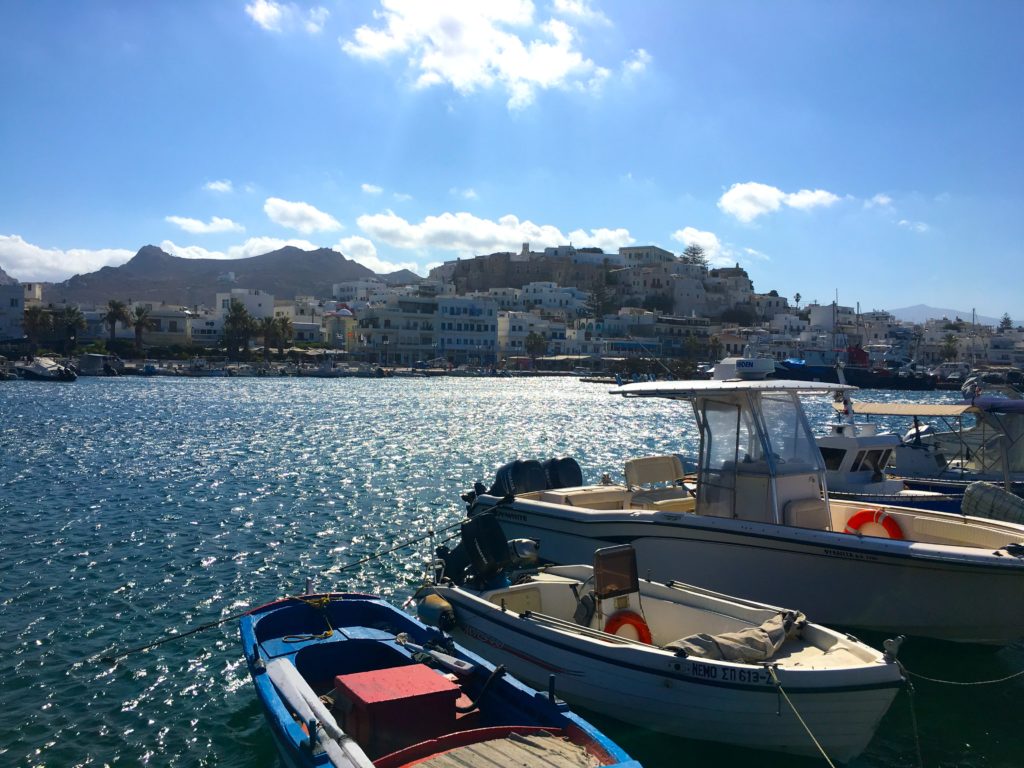 Old town Naxos Greece from the cruise dock