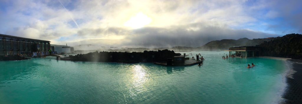 Inside of the thermal pool area and swim up bar at the blue lagoon iceland