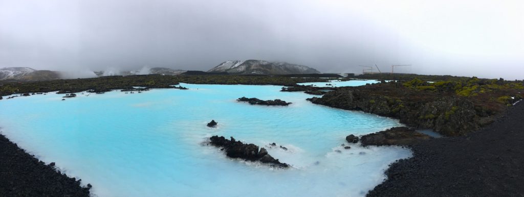 Aqua blue thermal pools outside of the blue lagoon iceland