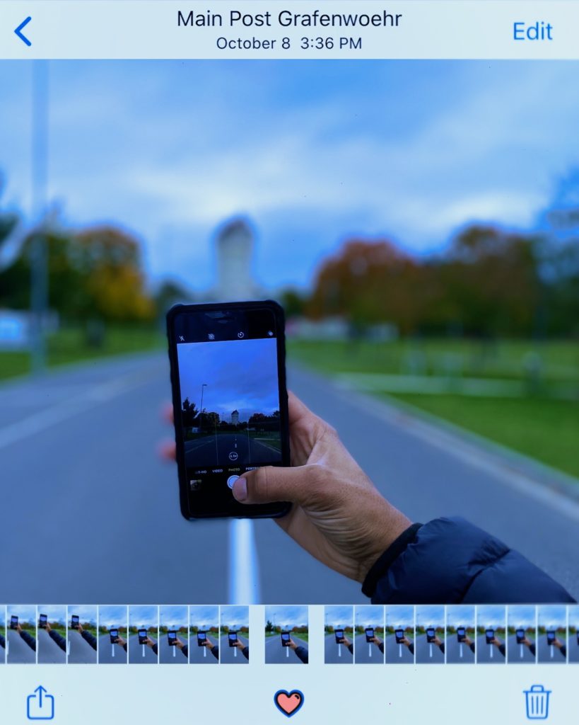 Taking a photo of Grafenwoehr water tower