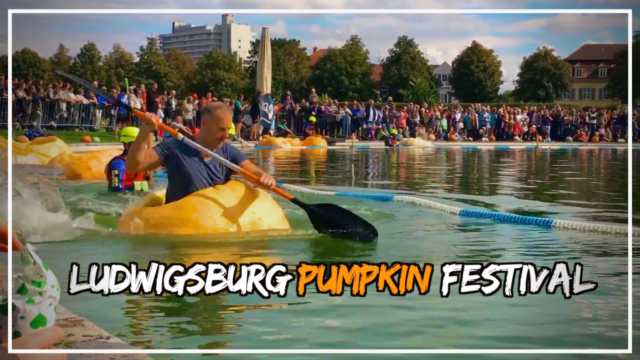 Pumpkin canoe race at the Ludwigsburg Pumpkin Festival