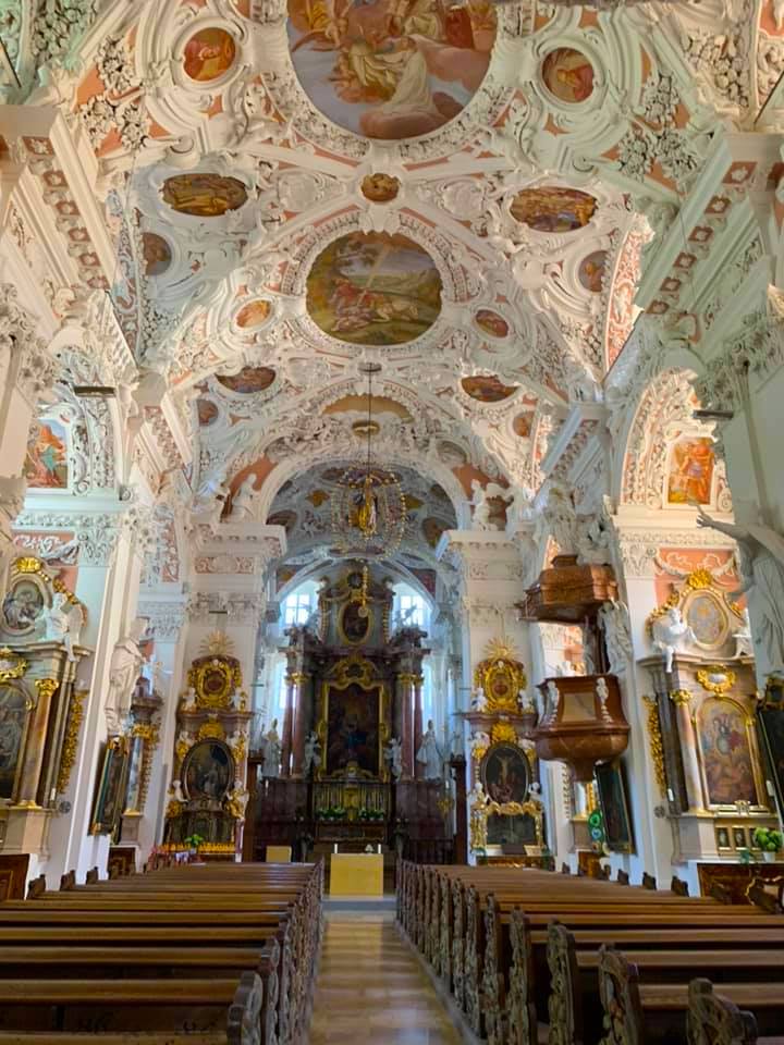 Inside view of the Speinshart monastery. An easy day trip from Grafenwoehr