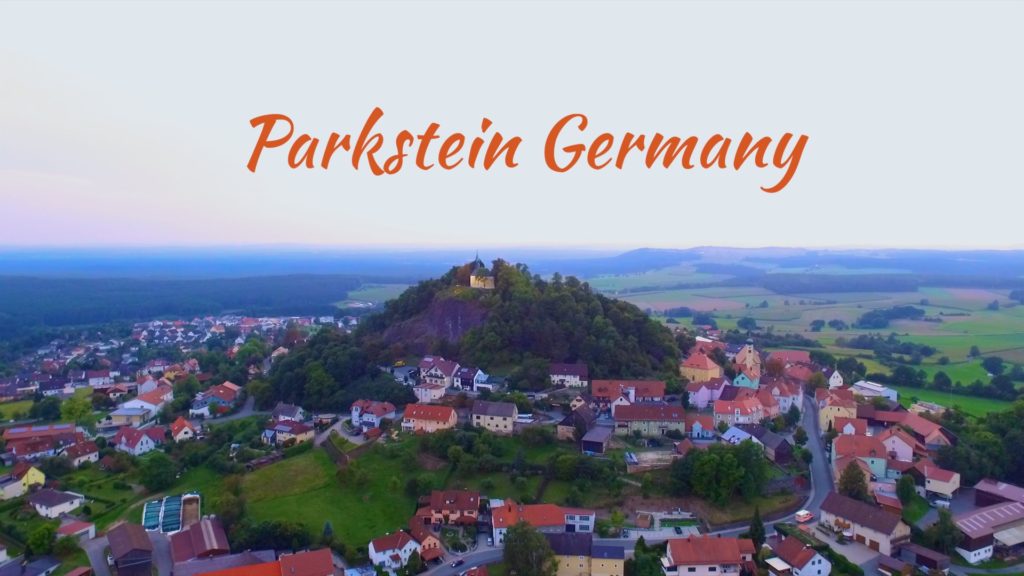 Aerial view of Parkstein Germany and the remains of the parkstein castle