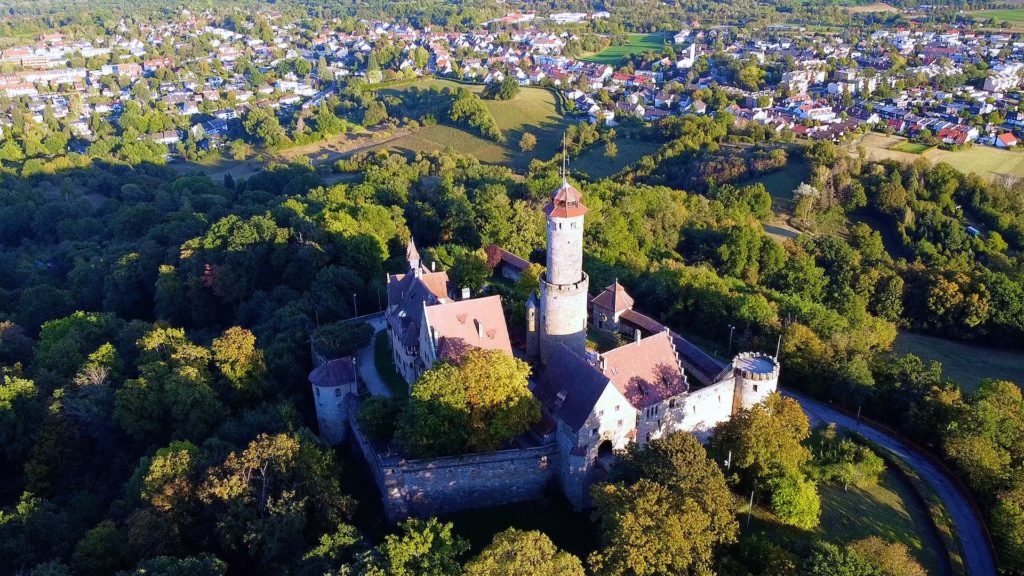 Aerial view of Altenburg Castle in Bamberg Germany