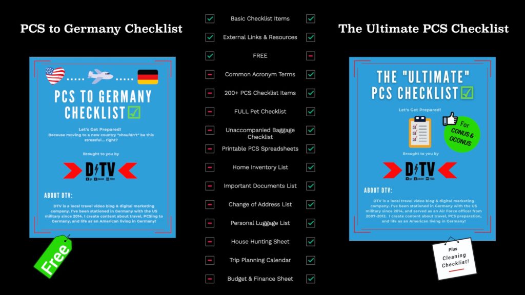 PCS to Germany Checklist vs The Ultimate PCS Checklist