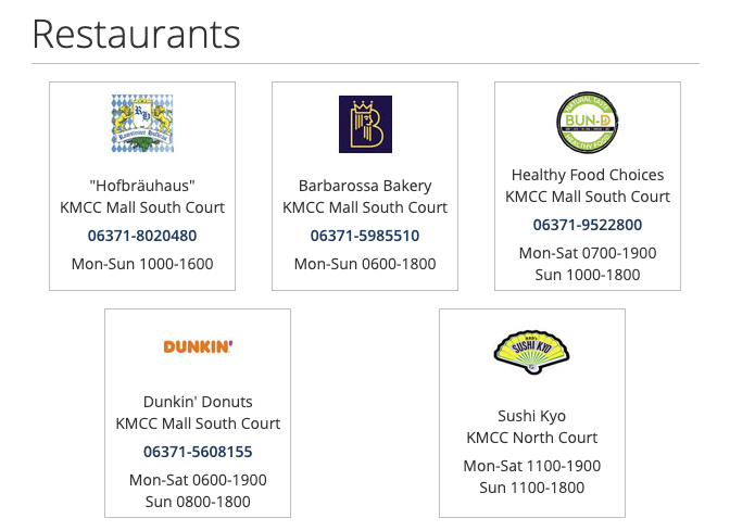 Restaurants at the Ramstein BX