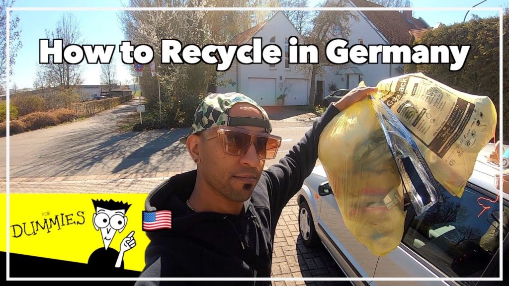 American recycling in Germany with yellow bags