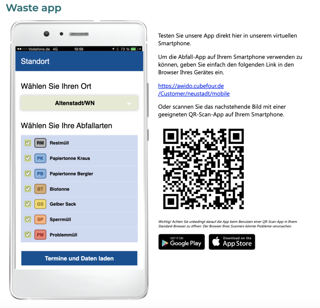 Neustadt Waldnaab Abfall Waste App