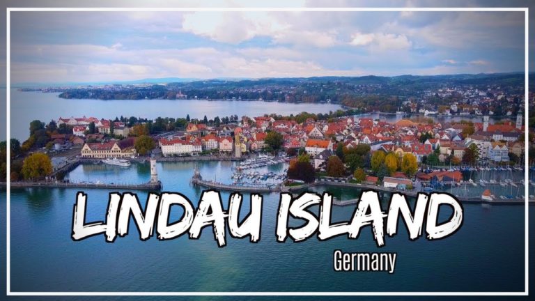 Aerial view of Lindau island, Germany