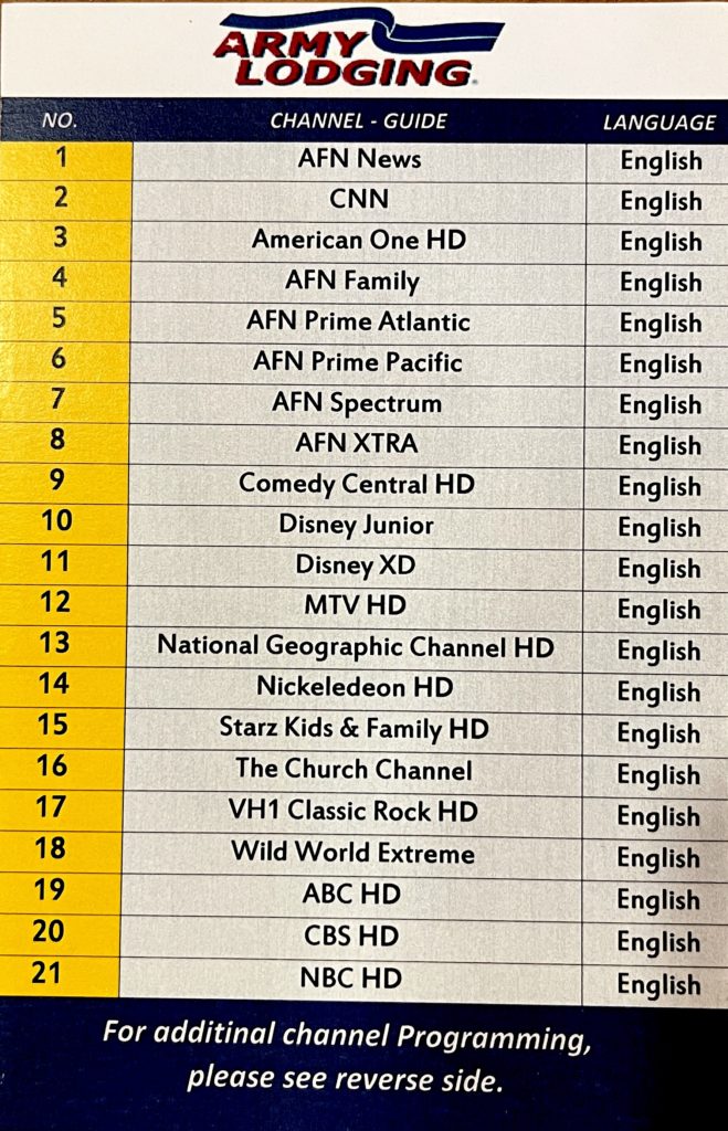 AFN Channels 1-21