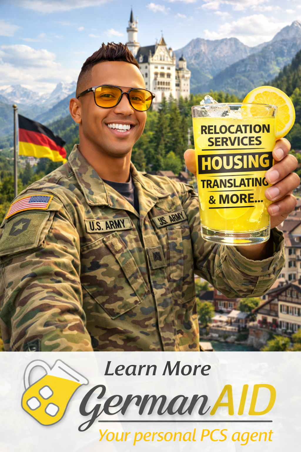 German Aid relocation services, housing, and translating for American military in Germany